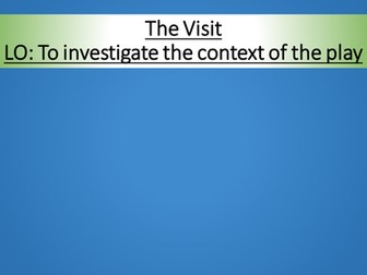 IB English A - Literature - Part 1 - Works in Translation - The Visit