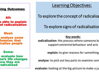 Radicalisation lesson and plan