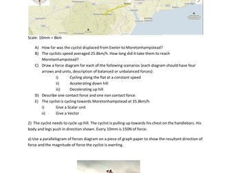 Physics AQA FORCES 1 and cardiovascular topics in cycling  AQA GCSE 9-1