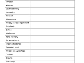 Edexcel GCSE Music (9-1) Samba em Preludio Key Words