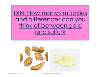 New AQA Properties of Metals and Non-metals lesson