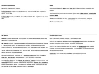 OCR Biology 6.1.1 Transcriptional Control Summary Post Cards