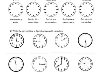 KS3 - Telling the Time in Spanish