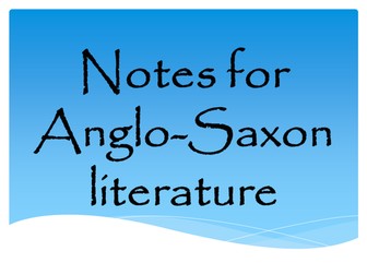 Anglo Saxon Lit and The Seafarer