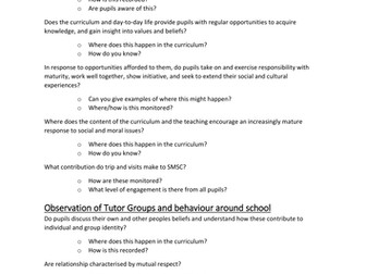 SMSC Auditing, exemplifying, promoting and preparing