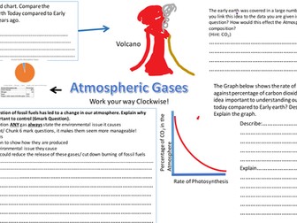 Atmospheric Gases Revision mat/ sheet- environmental chemistry early earth Atmosphere