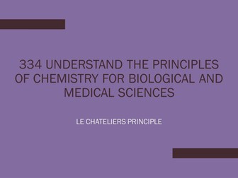Le Chateliers Principle