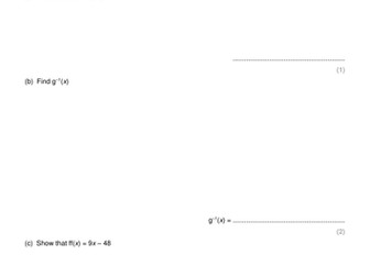 GCSE 9-1 Functions algebraic and graphical exam style questions