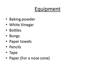 Baking powder rockets experiment