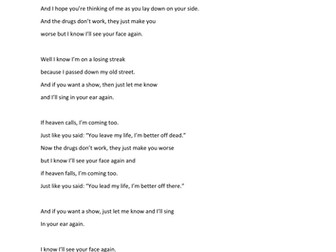 Unseen Poetry Using Song Lyrics