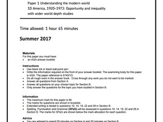 AQA GCSE 9-1 History exam