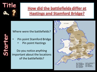 Battle of Hastings and Stamford Bridge comparison lesson - AQA Normans new SOW