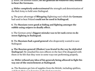 Why did the Germans lose at Stalingrad?