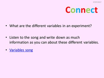 Key Stage 3 Science skills Variables