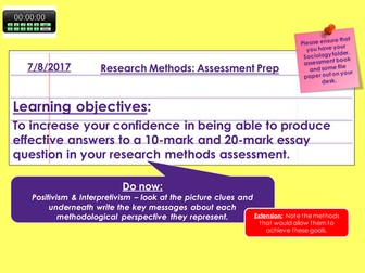 A-Level Sociology - Outstanding Research Methods Revision Lesson