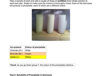 Test for Halide Ions