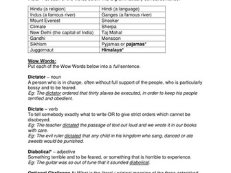 India Topic Words And Spelling Activity