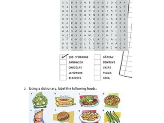 Worksheet revising healthy eating then writing some answers to general conversation questions