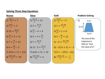 Solving Three Step Equations - Differentiated