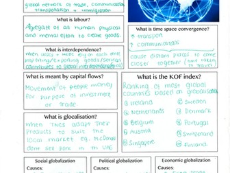 COMPLETED Global systems & global governance - New A level geography summary revision sheet WRITTEN