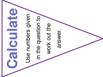 AQA Science Command word bunting (2018 spec keywords)