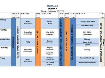 Classroom, Individual Timetable and Classroom Rotas Templates