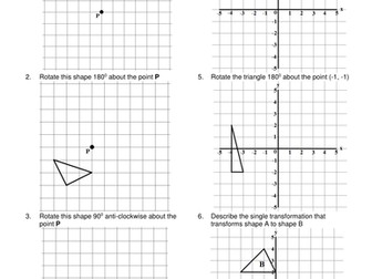 Transformation Worksheets aimed at GCSE Intermediate and Higher Tier