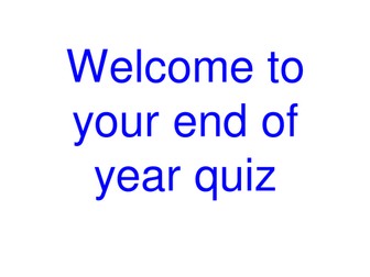 Religious Education End of Year Assessment Quiz Fun