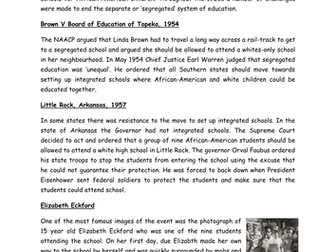 Segregation in the US in the 1950s/60s
