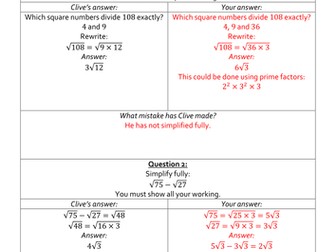 Clumsy Clive On Surds