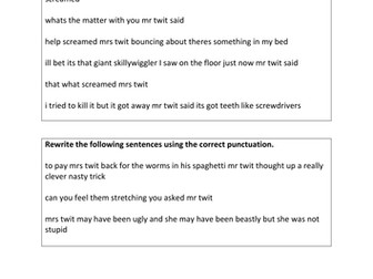 The Twits: Punctuation Activity