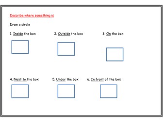 Positional Language Worksheets Year 1