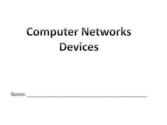 Network Devices - Exercise