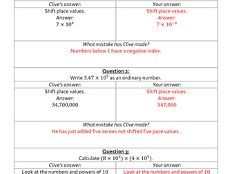 Clumsy Clive on Standard Form