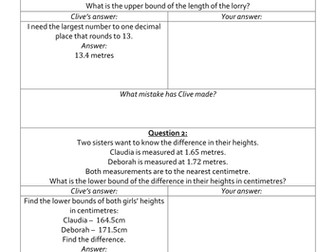 Clumsy Clive On Error In Measurement (Bounds)