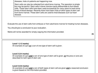 New AQA GCSE Biology - Cell Biology - Stem Cells - HIM task