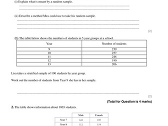 A Level Maths Applied 2017 Statistics Year 1 Homework Booklet