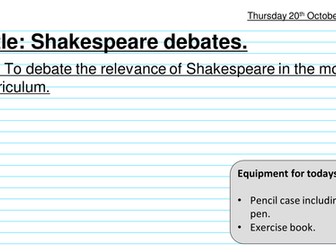 Is Shakespeare relevant today? Debate