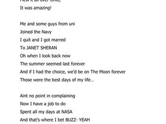 Neil Armstrong's life story to the summer of 69 song. Music History Space
