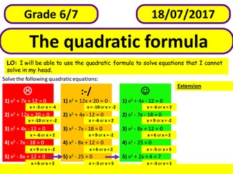 Quadratic Formula (non-calculator)