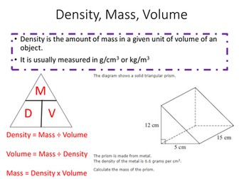 Teach in 20 Density, mass, volume