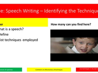 Speech Writing - L1 - Identifying and employing techniques