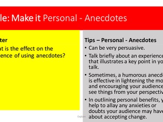 Speeches - L5 - Personal Elements - Anecdotes