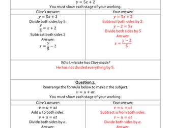 Clumsy Clive On Rearranging Formulae