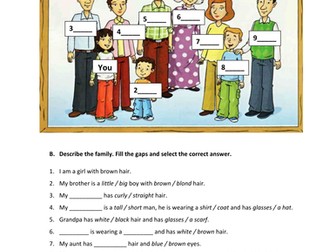 Describe your family - worksheet