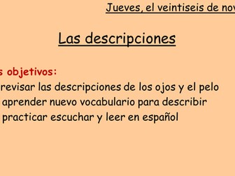 Descriptions in Spanish of famous people and finding common errors