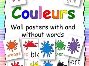 Les couleurs - wall posters with and without words