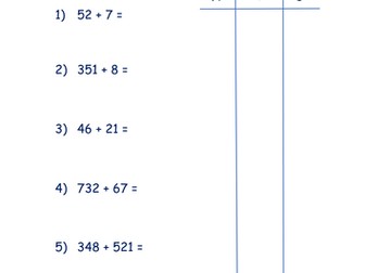 Addtion using place value - up to 3-digits