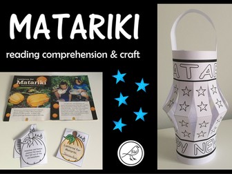 Matariki - Reading comprehension activity and paper lantern craft