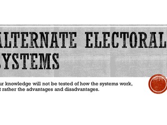 Alternate Electoral Systems